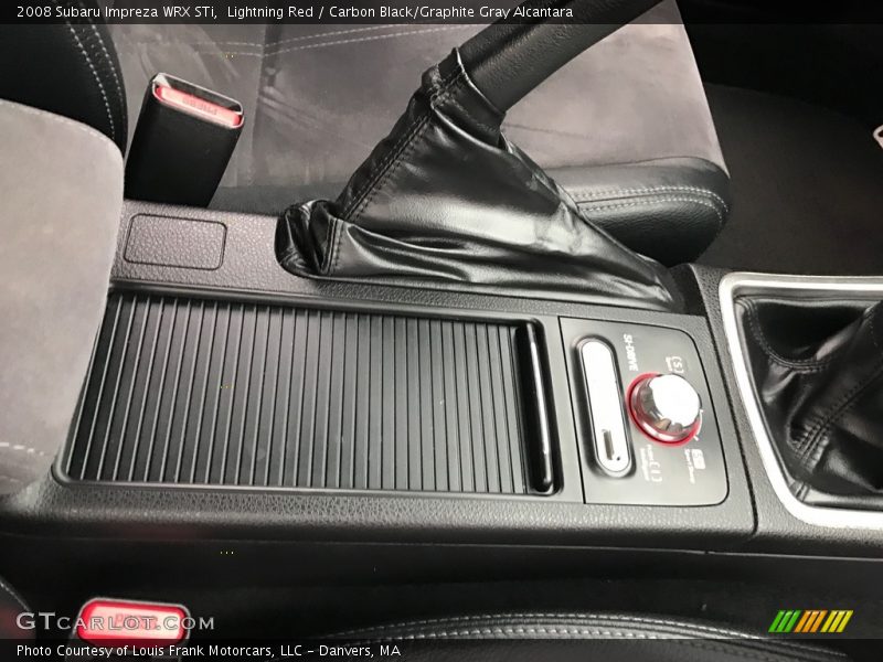 Lightning Red / Carbon Black/Graphite Gray Alcantara 2008 Subaru Impreza WRX STi