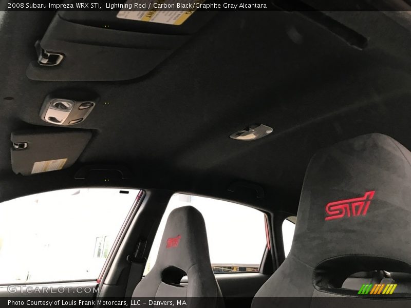 Lightning Red / Carbon Black/Graphite Gray Alcantara 2008 Subaru Impreza WRX STi