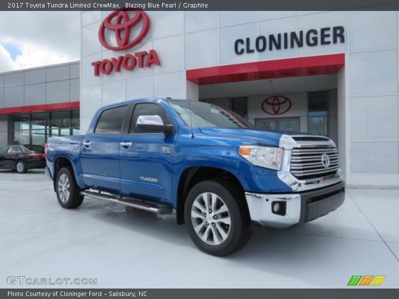 Blazing Blue Pearl / Graphite 2017 Toyota Tundra Limited CrewMax