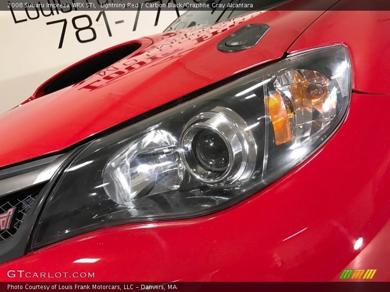 Lightning Red / Carbon Black/Graphite Gray Alcantara 2008 Subaru Impreza WRX STi