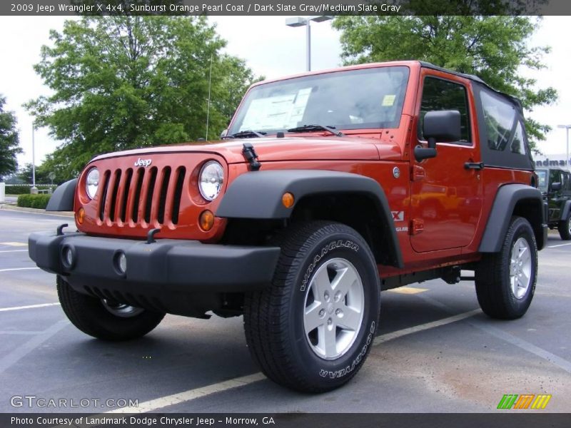 Sunburst Orange Pearl Coat / Dark Slate Gray/Medium Slate Gray 2009 Jeep Wrangler X 4x4