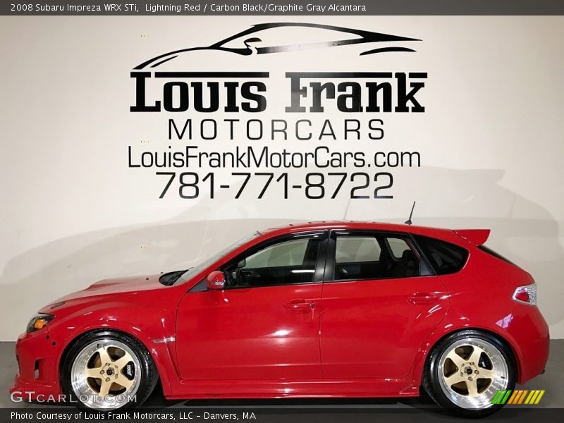 Lightning Red / Carbon Black/Graphite Gray Alcantara 2008 Subaru Impreza WRX STi