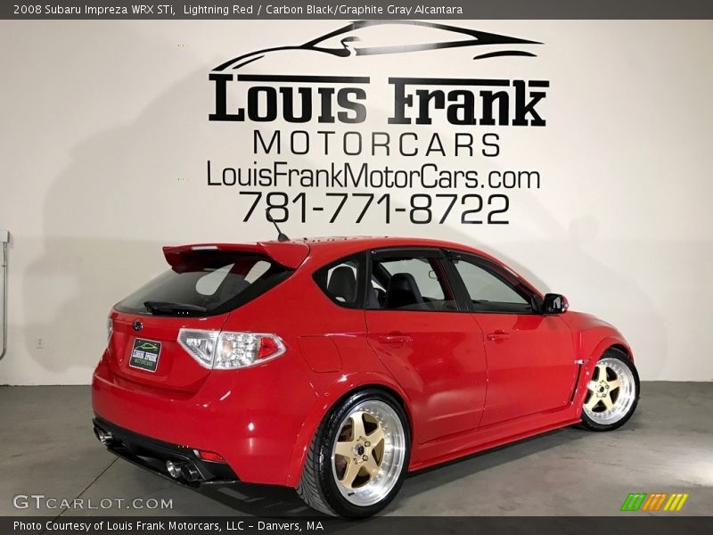 Lightning Red / Carbon Black/Graphite Gray Alcantara 2008 Subaru Impreza WRX STi