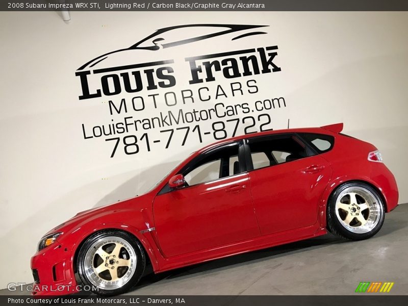 Lightning Red / Carbon Black/Graphite Gray Alcantara 2008 Subaru Impreza WRX STi
