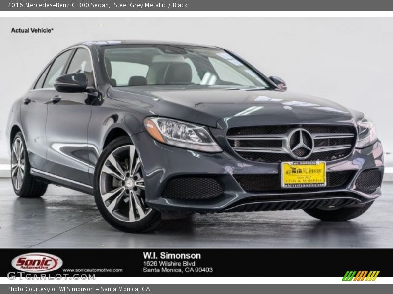Steel Grey Metallic / Black 2016 Mercedes-Benz C 300 Sedan