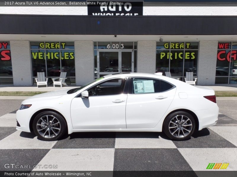 Bellanova White Pearl / Ebony 2017 Acura TLX V6 Advance Sedan