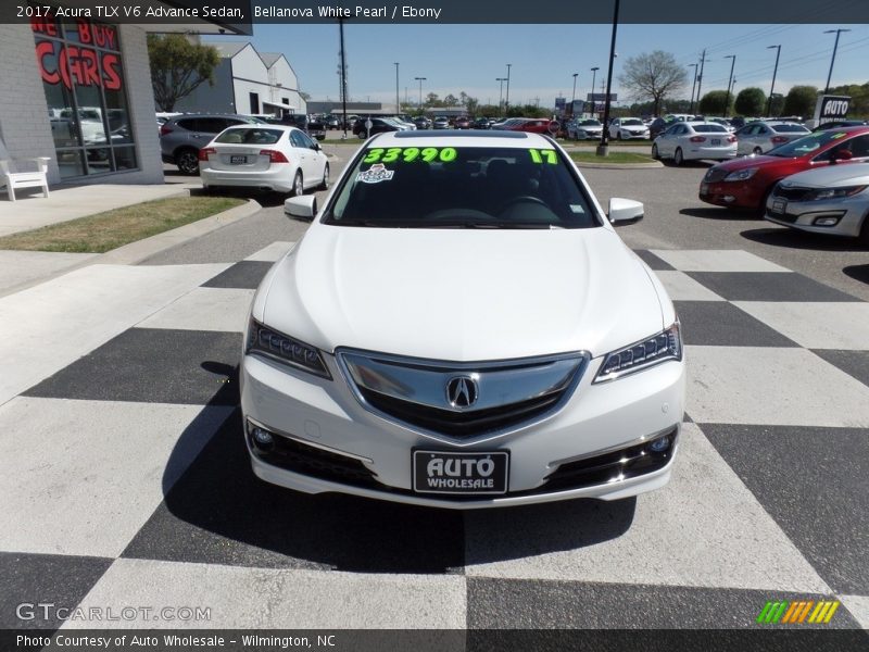 Bellanova White Pearl / Ebony 2017 Acura TLX V6 Advance Sedan