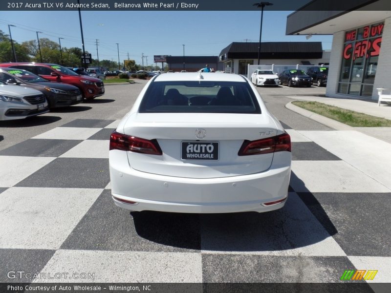 Bellanova White Pearl / Ebony 2017 Acura TLX V6 Advance Sedan