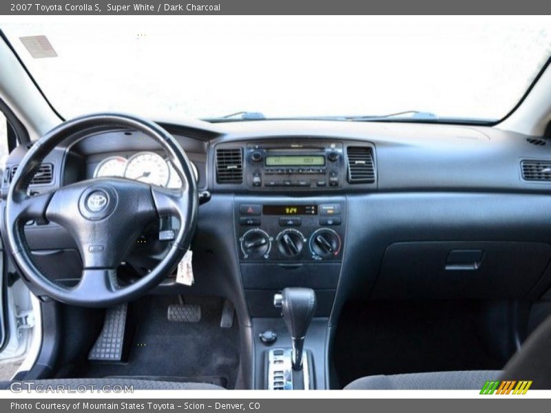 Super White / Dark Charcoal 2007 Toyota Corolla S