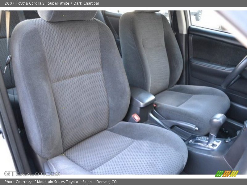 Super White / Dark Charcoal 2007 Toyota Corolla S