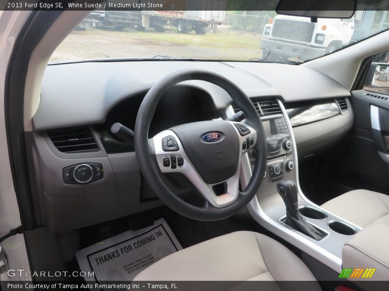 White Suede / Medium Light Stone 2013 Ford Edge SE