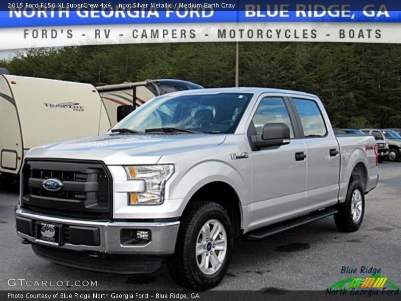 Ingot Silver Metallic / Medium Earth Gray 2015 Ford F150 XL SuperCrew 4x4