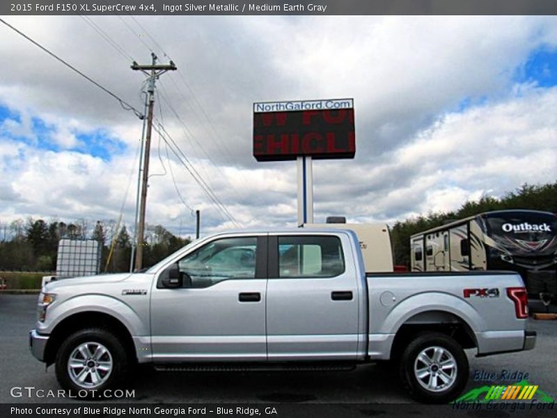 Ingot Silver Metallic / Medium Earth Gray 2015 Ford F150 XL SuperCrew 4x4