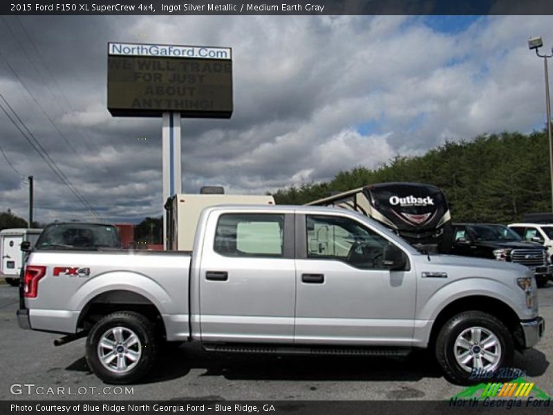 Ingot Silver Metallic / Medium Earth Gray 2015 Ford F150 XL SuperCrew 4x4