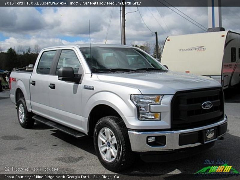 Ingot Silver Metallic / Medium Earth Gray 2015 Ford F150 XL SuperCrew 4x4