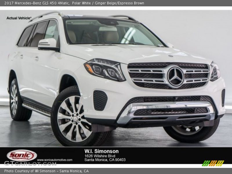 Polar White / Ginger Beige/Espresso Brown 2017 Mercedes-Benz GLS 450 4Matic