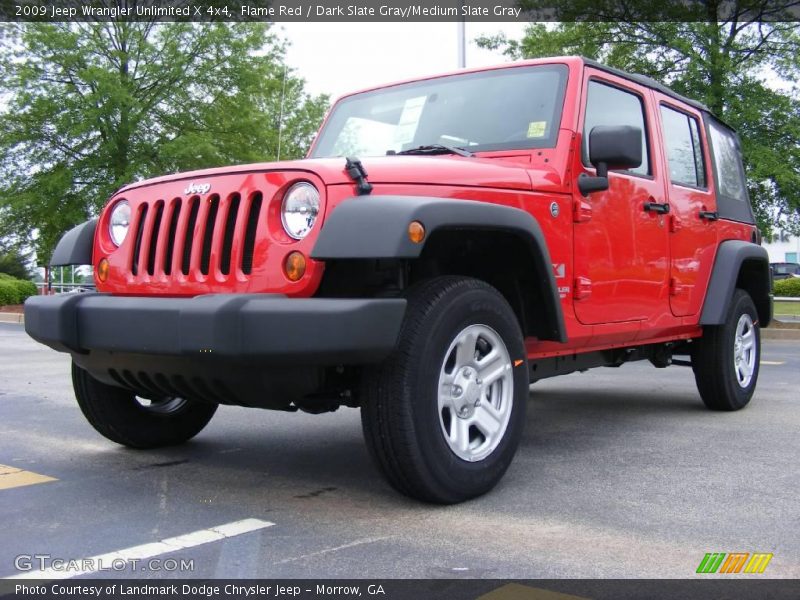 Flame Red / Dark Slate Gray/Medium Slate Gray 2009 Jeep Wrangler Unlimited X 4x4