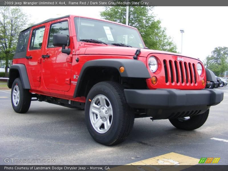 Flame Red / Dark Slate Gray/Medium Slate Gray 2009 Jeep Wrangler Unlimited X 4x4