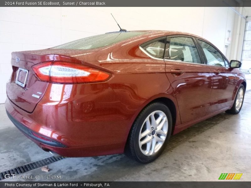 Sunset / Charcoal Black 2014 Ford Fusion SE EcoBoost