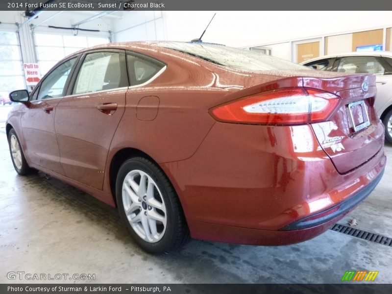 Sunset / Charcoal Black 2014 Ford Fusion SE EcoBoost