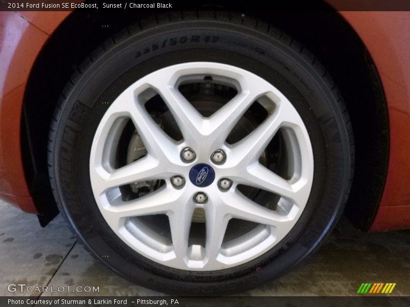 Sunset / Charcoal Black 2014 Ford Fusion SE EcoBoost