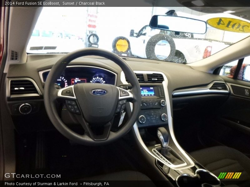 Sunset / Charcoal Black 2014 Ford Fusion SE EcoBoost