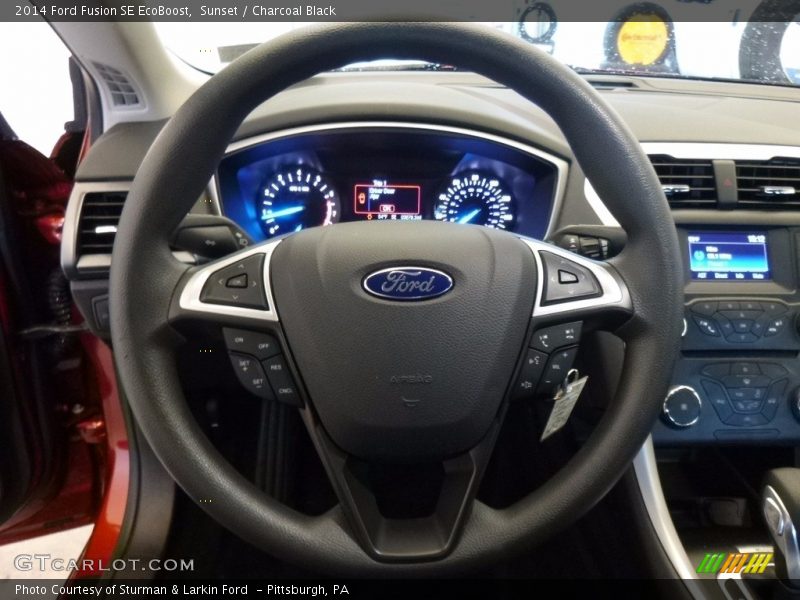 Sunset / Charcoal Black 2014 Ford Fusion SE EcoBoost