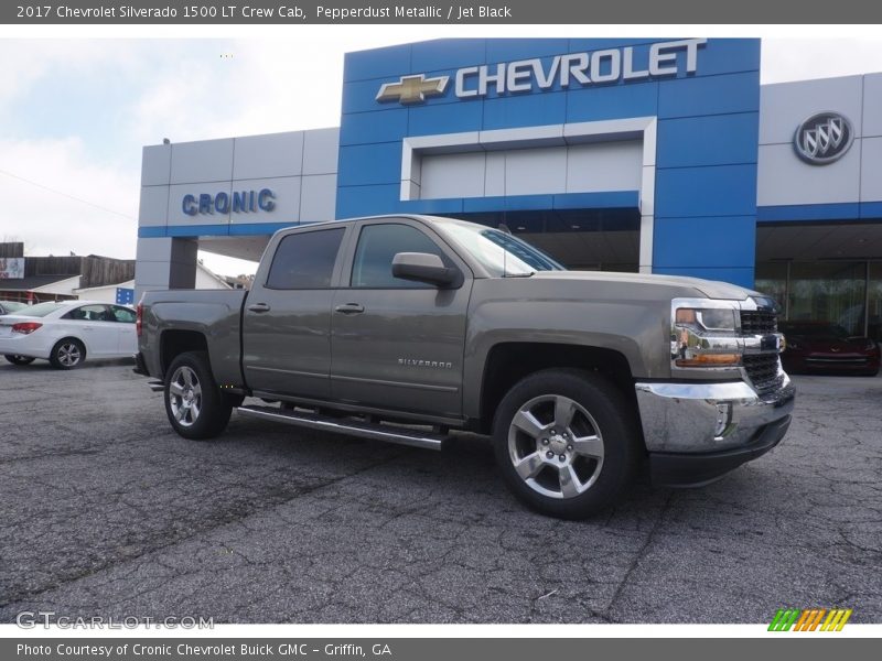 Pepperdust Metallic / Jet Black 2017 Chevrolet Silverado 1500 LT Crew Cab