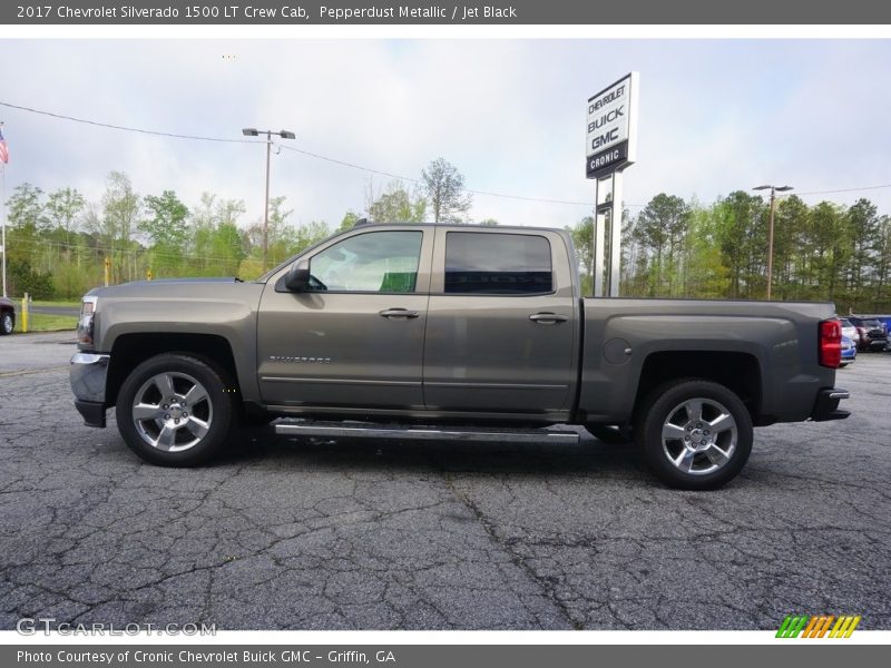 Pepperdust Metallic / Jet Black 2017 Chevrolet Silverado 1500 LT Crew Cab
