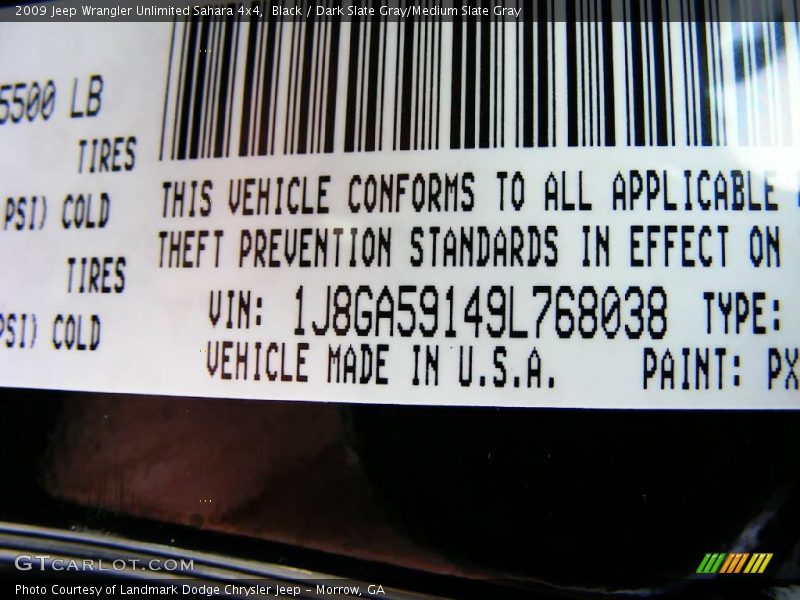 Black / Dark Slate Gray/Medium Slate Gray 2009 Jeep Wrangler Unlimited Sahara 4x4