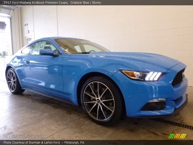 Grabber Blue / Ebony 2017 Ford Mustang EcoBoost Premium Coupe