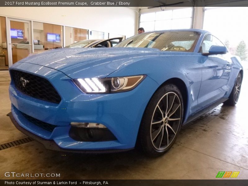 Grabber Blue / Ebony 2017 Ford Mustang EcoBoost Premium Coupe