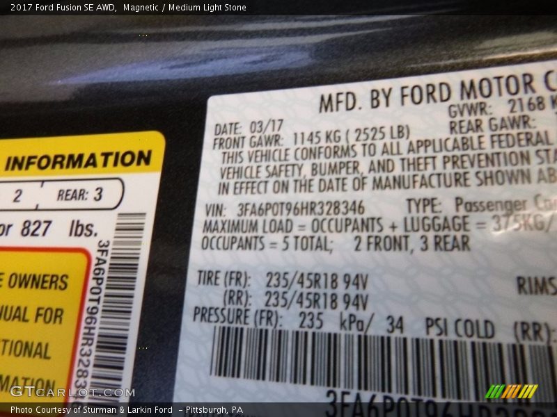 Magnetic / Medium Light Stone 2017 Ford Fusion SE AWD