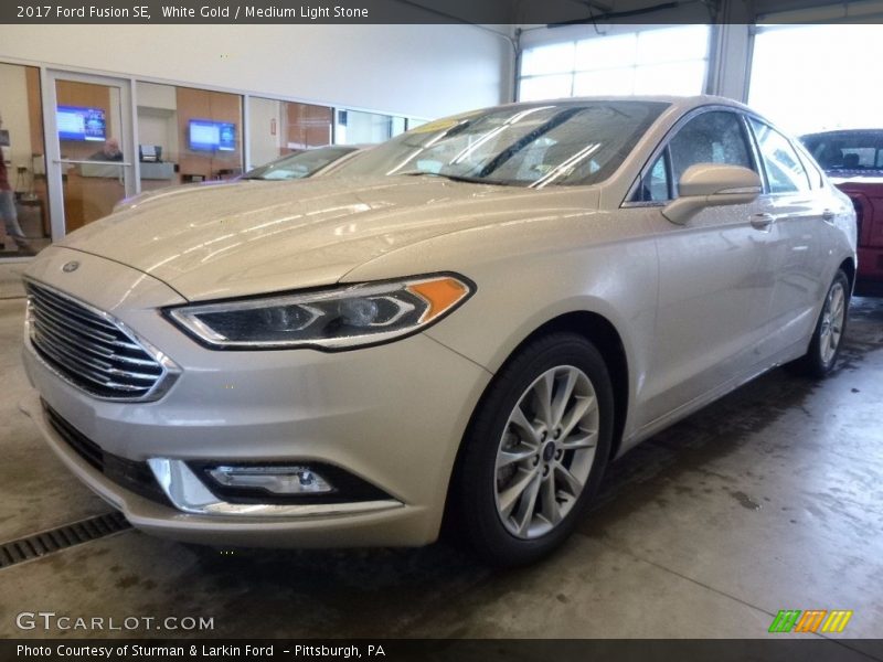 White Gold / Medium Light Stone 2017 Ford Fusion SE