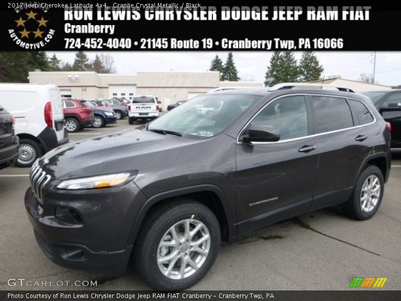 Granite Crystal Metallic / Black 2017 Jeep Cherokee Latitude 4x4