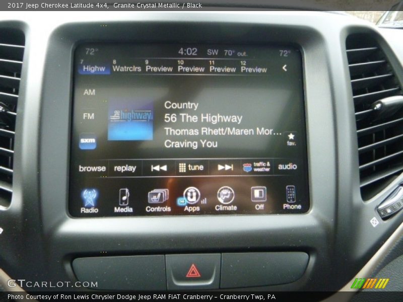 Granite Crystal Metallic / Black 2017 Jeep Cherokee Latitude 4x4