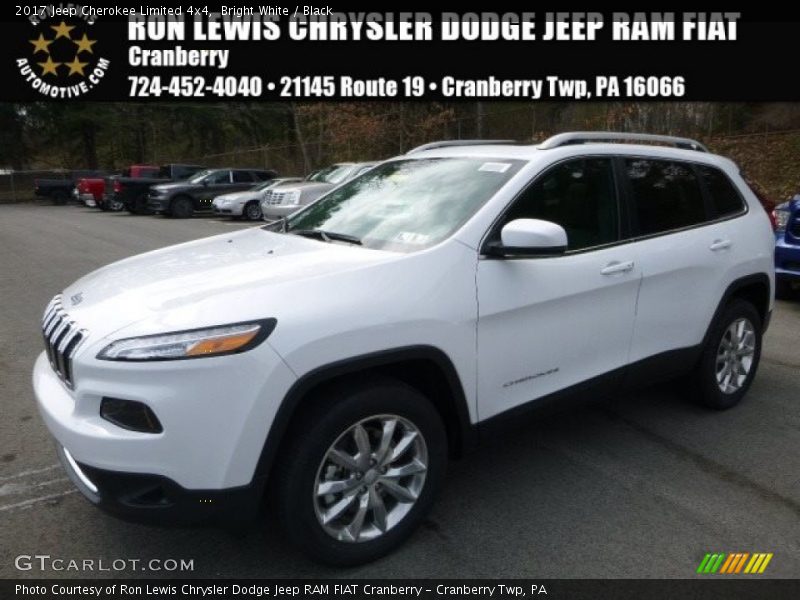 Bright White / Black 2017 Jeep Cherokee Limited 4x4