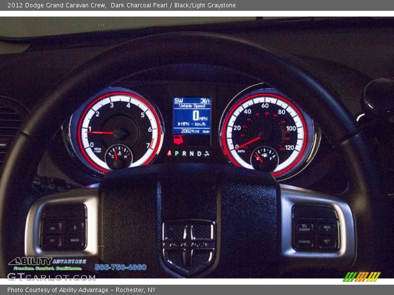 Dark Charcoal Pearl / Black/Light Graystone 2012 Dodge Grand Caravan Crew