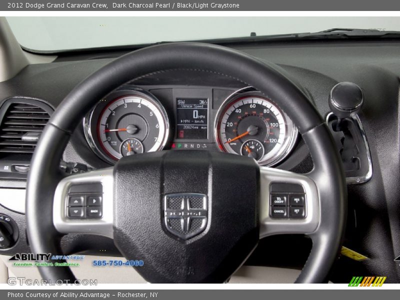 Dark Charcoal Pearl / Black/Light Graystone 2012 Dodge Grand Caravan Crew