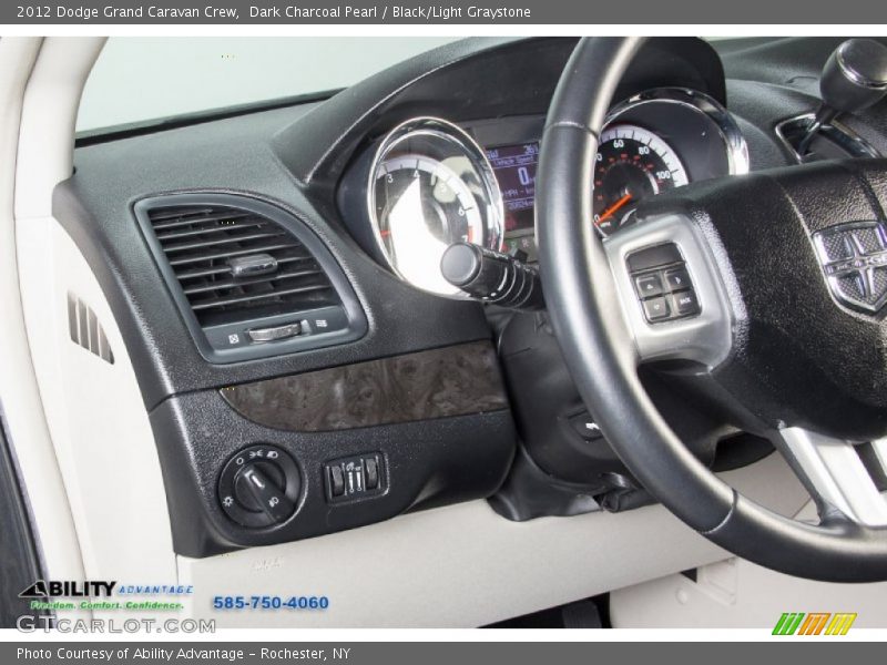 Dark Charcoal Pearl / Black/Light Graystone 2012 Dodge Grand Caravan Crew