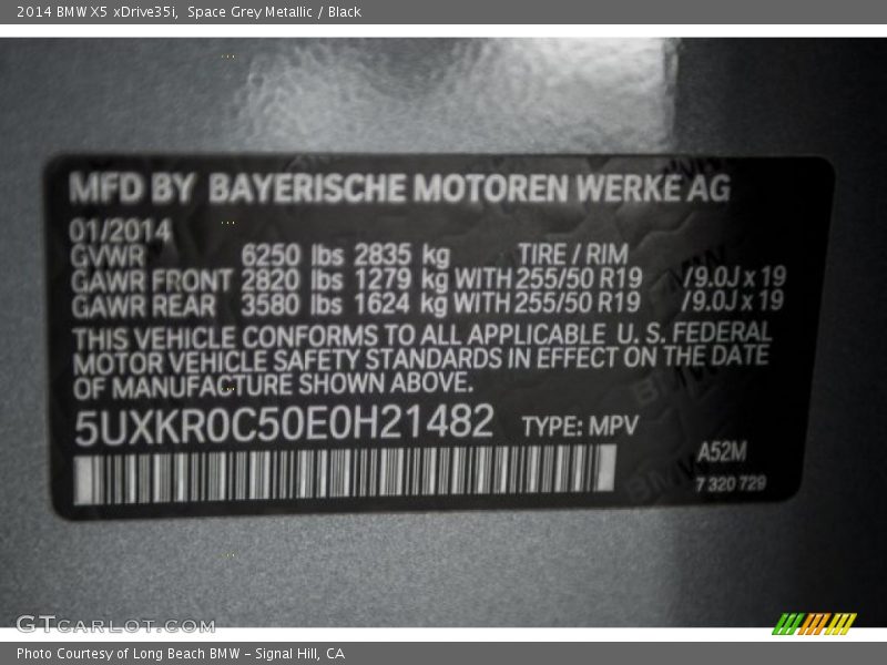 Space Grey Metallic / Black 2014 BMW X5 xDrive35i