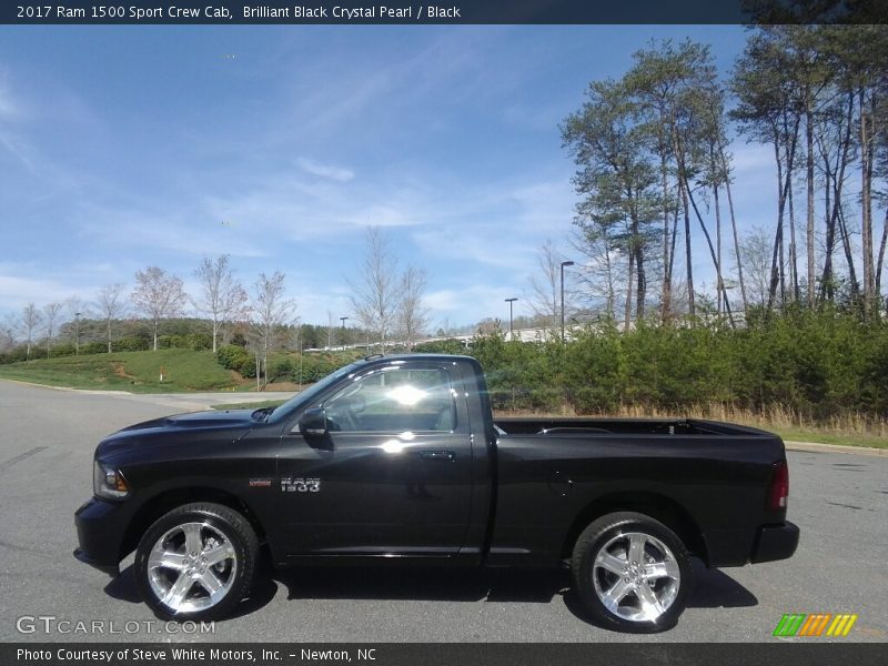 Brilliant Black Crystal Pearl / Black 2017 Ram 1500 Sport Crew Cab