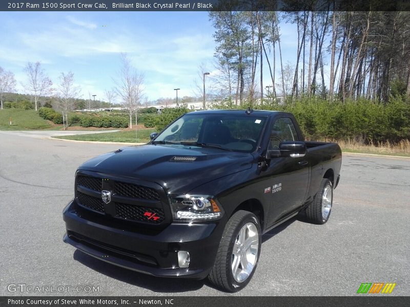 Brilliant Black Crystal Pearl / Black 2017 Ram 1500 Sport Crew Cab