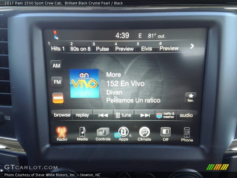 Brilliant Black Crystal Pearl / Black 2017 Ram 1500 Sport Crew Cab