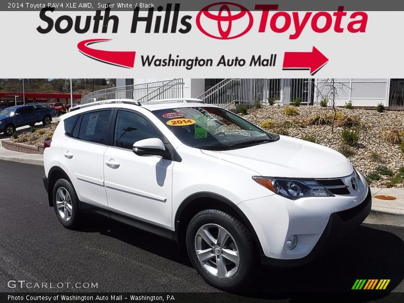 Super White / Black 2014 Toyota RAV4 XLE AWD