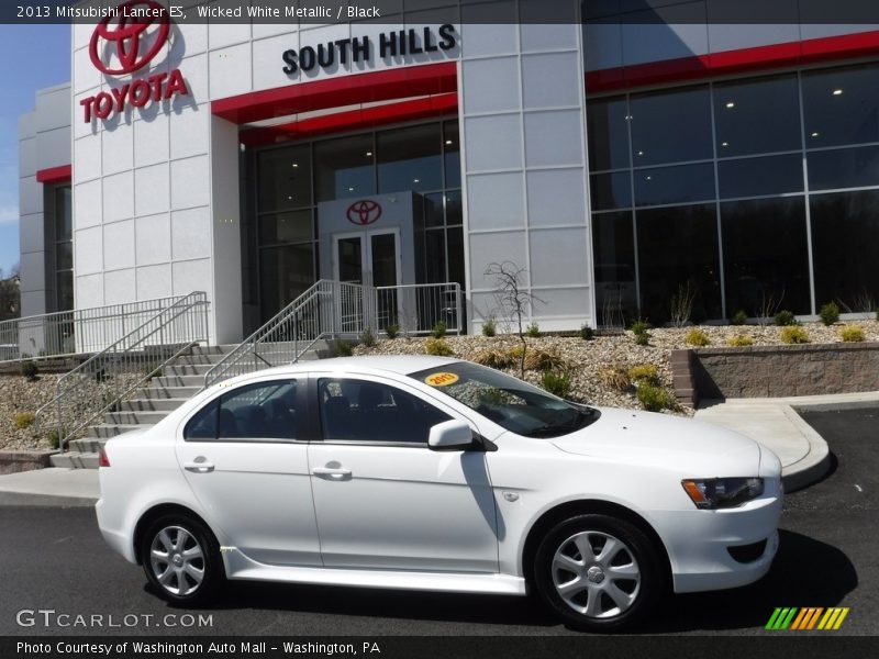 Wicked White Metallic / Black 2013 Mitsubishi Lancer ES