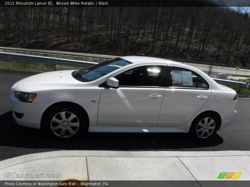 Wicked White Metallic / Black 2013 Mitsubishi Lancer ES