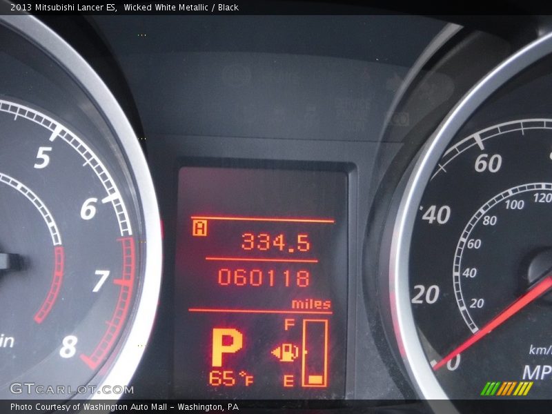 Wicked White Metallic / Black 2013 Mitsubishi Lancer ES