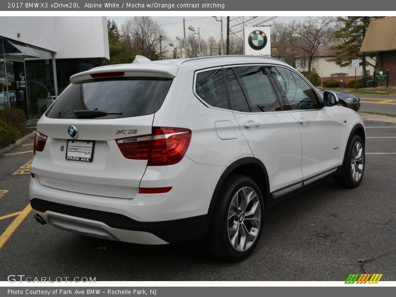 Alpine White / Mocha w/Orange contrast stitching 2017 BMW X3 xDrive28i