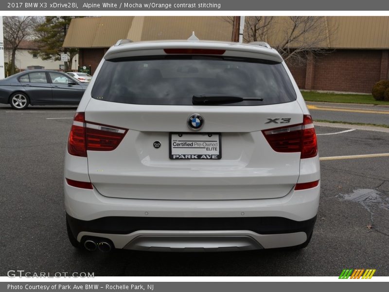 Alpine White / Mocha w/Orange contrast stitching 2017 BMW X3 xDrive28i